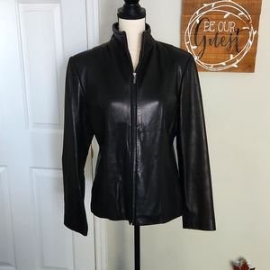 Nine West black leather jacket
